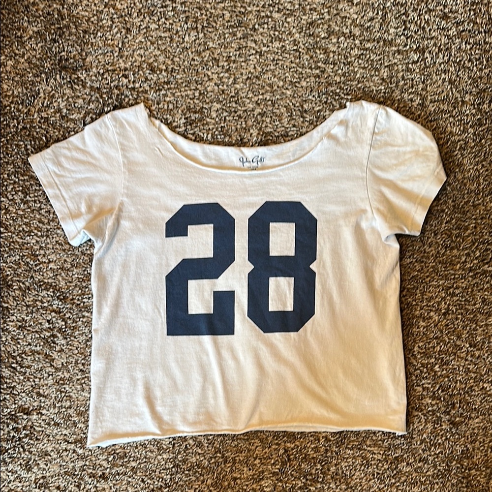 Brandy Melville Distressed Off Shoulder T-shirt